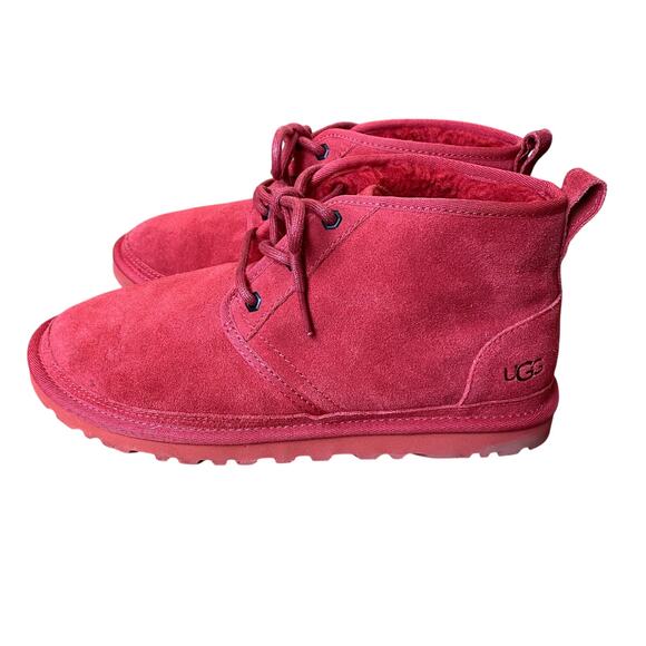 UGG Women's Cherry Red Neumel Chukka Suede Boots 8 - Picture 11 of 12